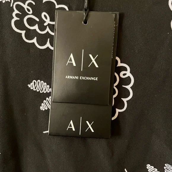 A|X Armani Exchange DEEP KEYHOLE-BACK BLOUSE - Picture 8 of 15